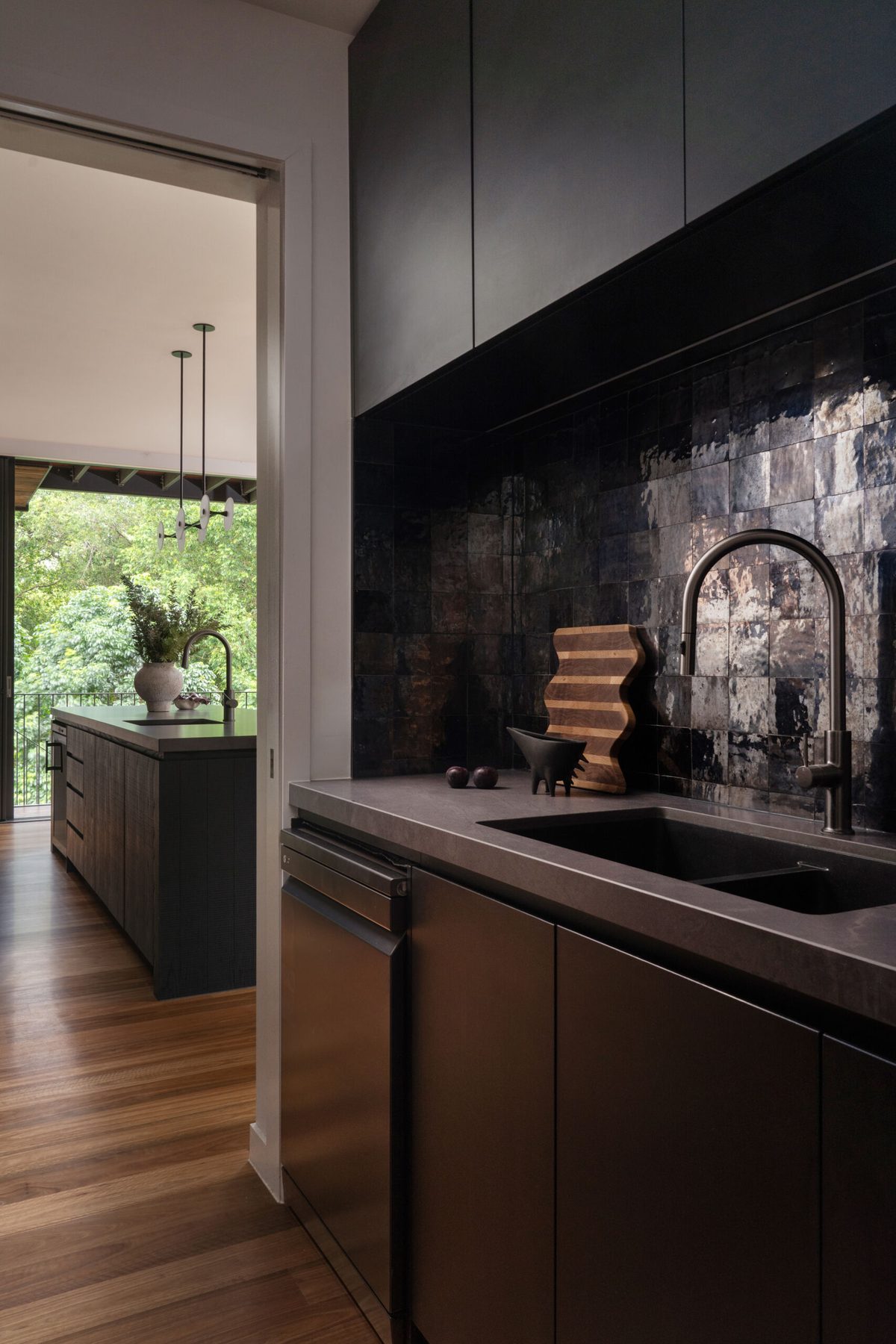 French Oak internal flooring and cladding in a contemporary architectural kitchen — Chêneoak Australia