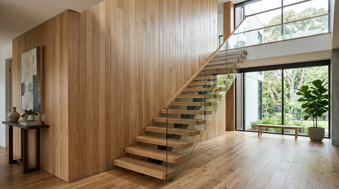 Specify solid French Oak for commercial joinery, custom cabinetry, and feature furniture.